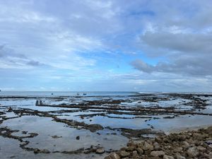 Old foundations near the pro surfing side of the island