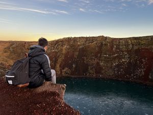 Will sitting on the edge of the Kerid Crater
