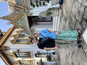 Us in practical clothes for temple hopping